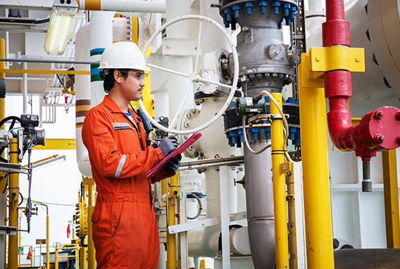 Oil industry engineer at refinery